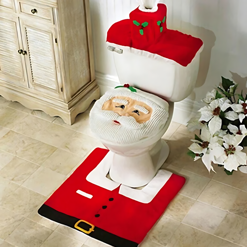 SantaFun | Weihnachtsmann Toilettensitzbezug-Set