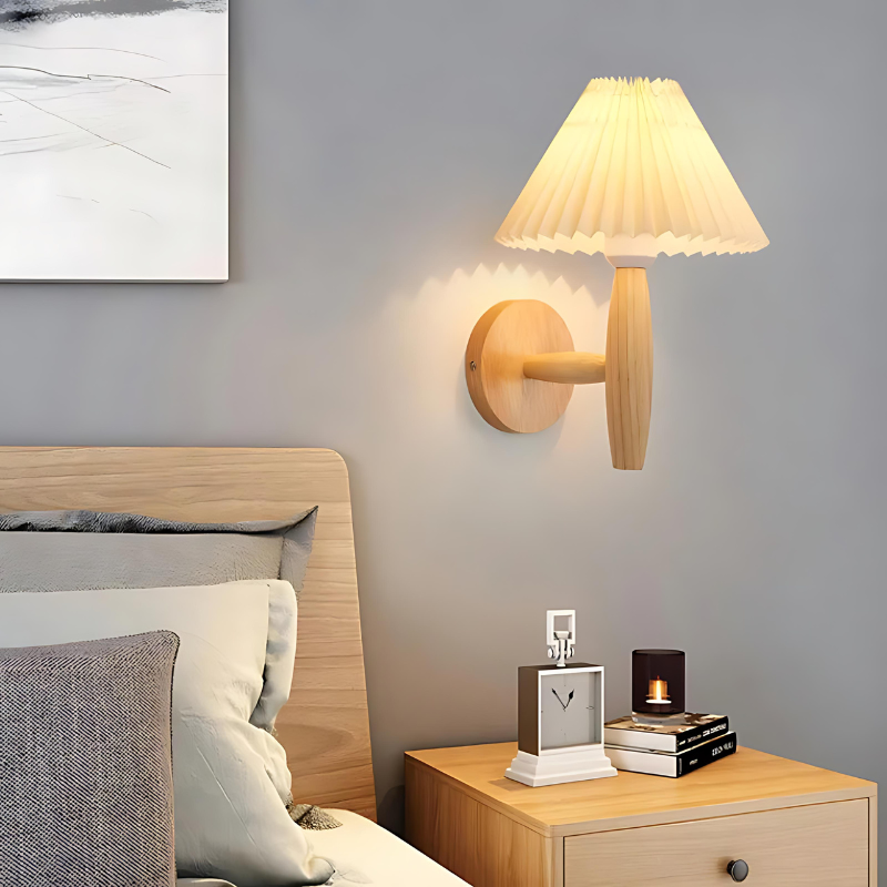 WoodGleam | Skandinavisch moderne Wandlampe aus Holz