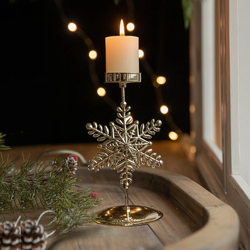 Sternenglanz | Goldene Stern- und Weihnaumsbaum Kerzenhalter