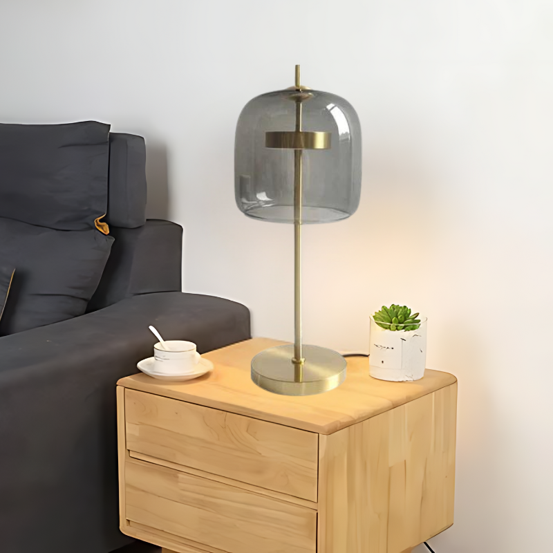 GlasEleganz | Moderne Tischlampe aus farbigem Glas