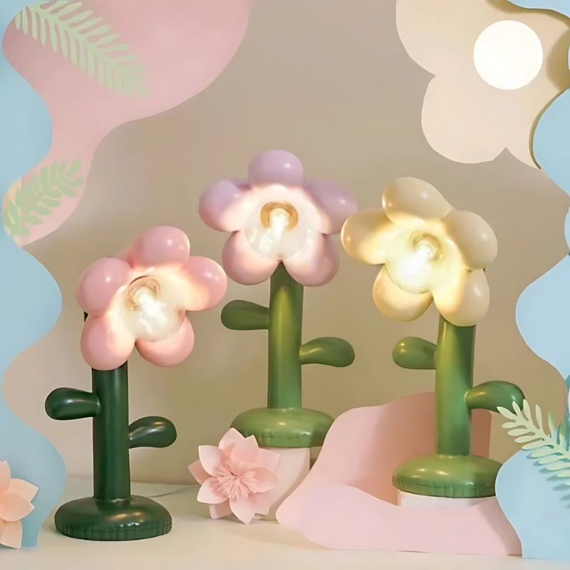 FlowerGleam | Elegante Tischlampe mit warmem Licht