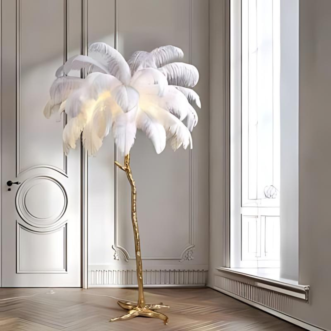 FeatherLamp | Elegante Stehleuchte mit Straußenfedern