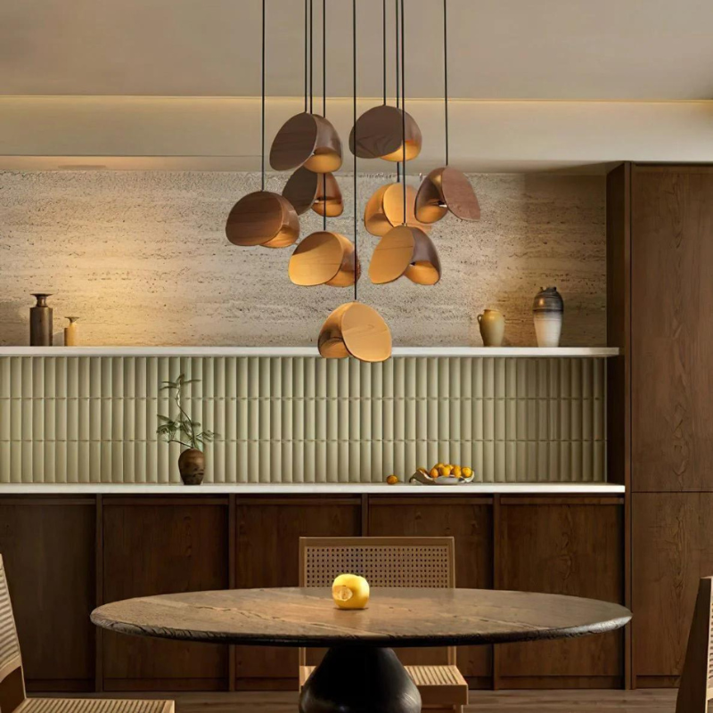 ClamLight | Elegante Pendelleuchte aus Holz mit warmem Licht