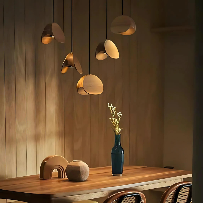 ClamLight | Elegante Pendelleuchte aus Holz mit warmem Licht