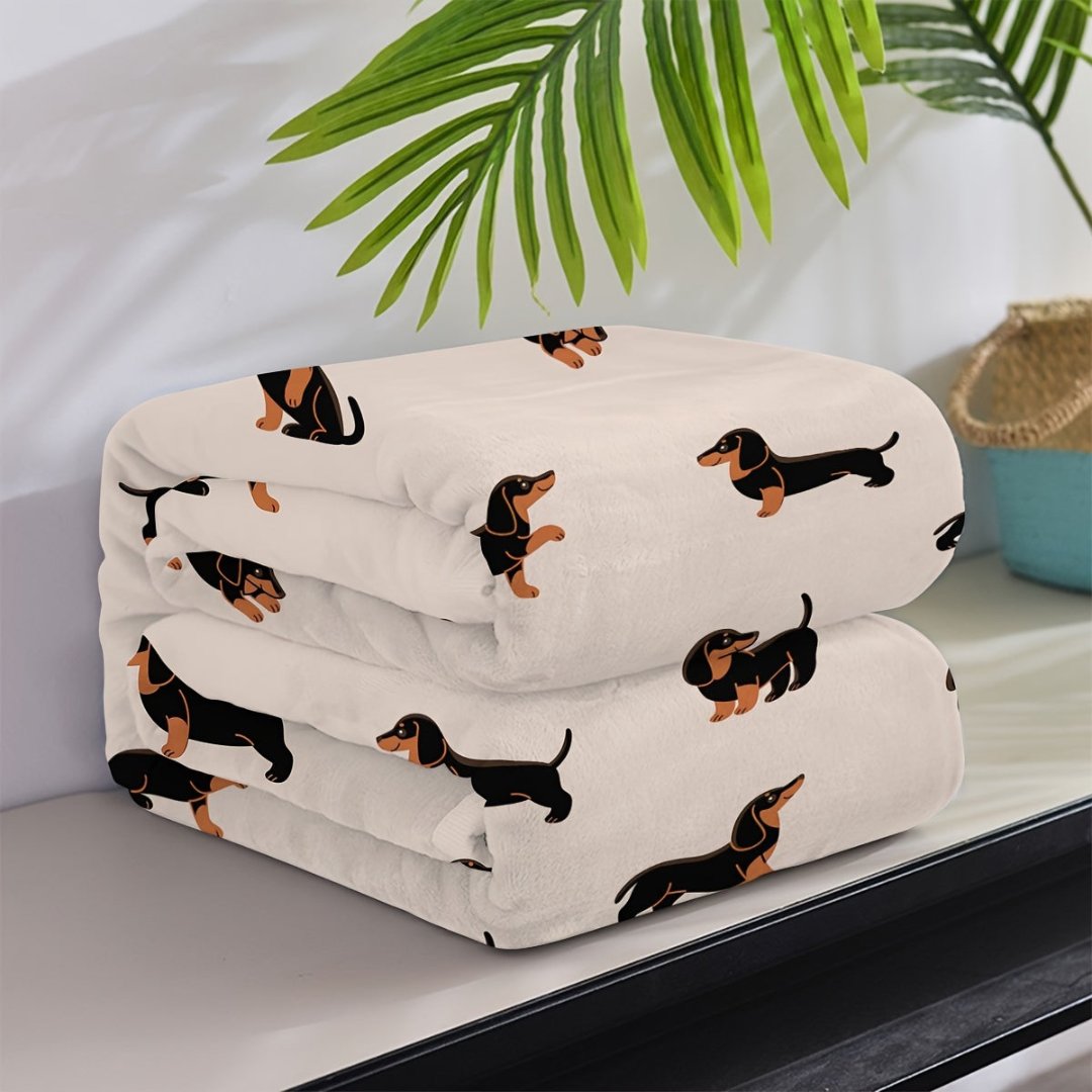 DachshundDream | Weiche Flanell-Kuscheldecke für Hundefreunde