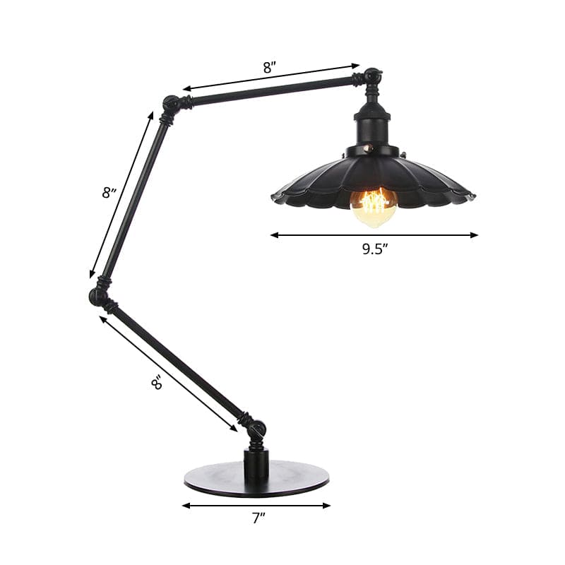 ClassicWave | Skulpturenschirm Vintage-Metall-Tischlampe