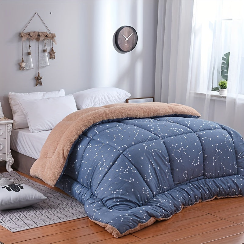StarryNights | Sternmotiv-Decke mit flauschiger Vliesrückseite