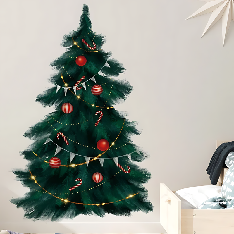 NativitySticker | Weihnachtsbaum-Wandaufkleber aus mattem PVC