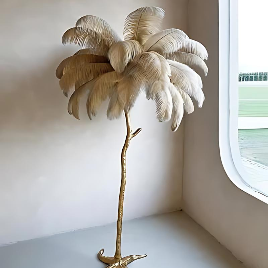 FeatherLamp | Elegante Stehleuchte mit Straußenfedern