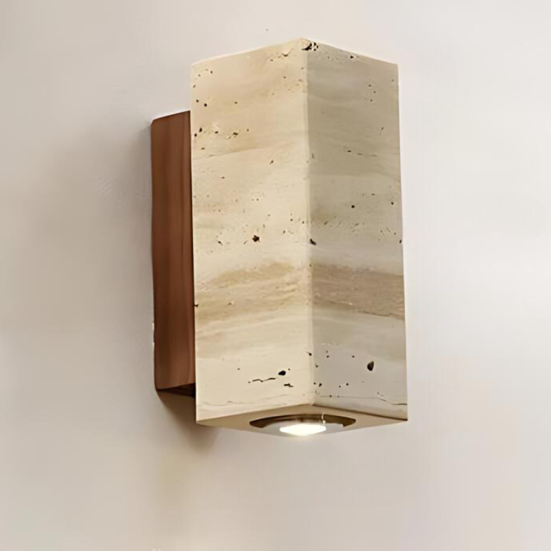 TravertinLight | Elegante Wandleuchte aus Marmor