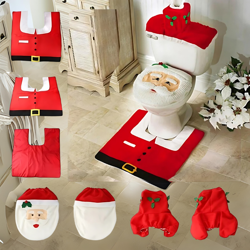 SantaFun | Weihnachtsmann Toilettensitzbezug-Set