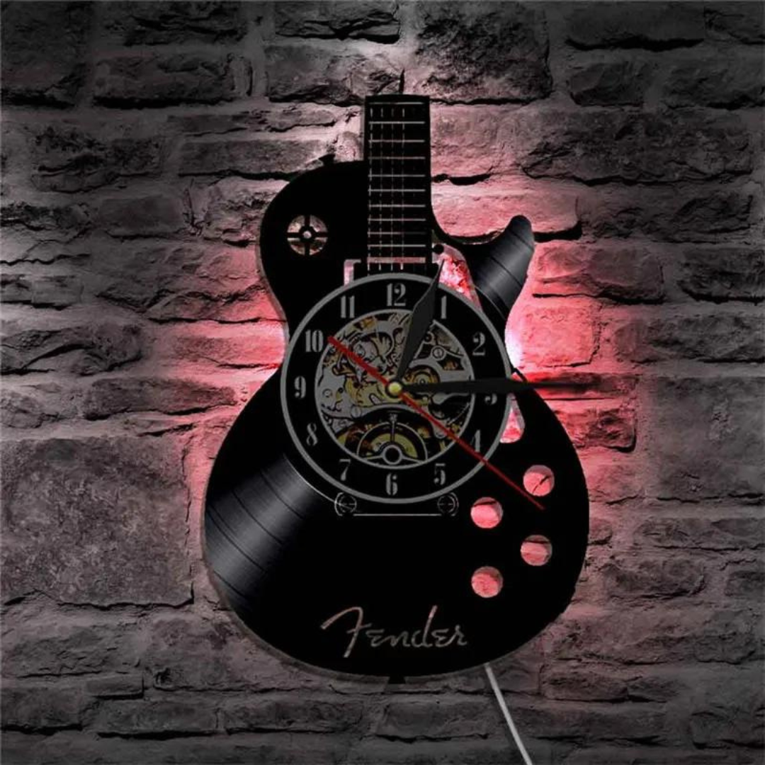 VinylClock - Gitarren Wanduhr