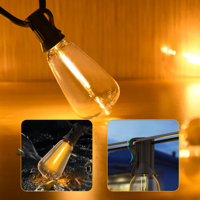 LumiStern | Wasserfeste LED-Lichterkette für drinnen und draußen