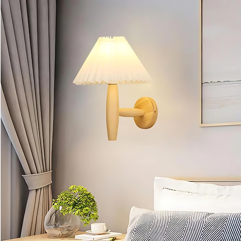 WoodGleam | Skandinavisch moderne Wandlampe aus Holz