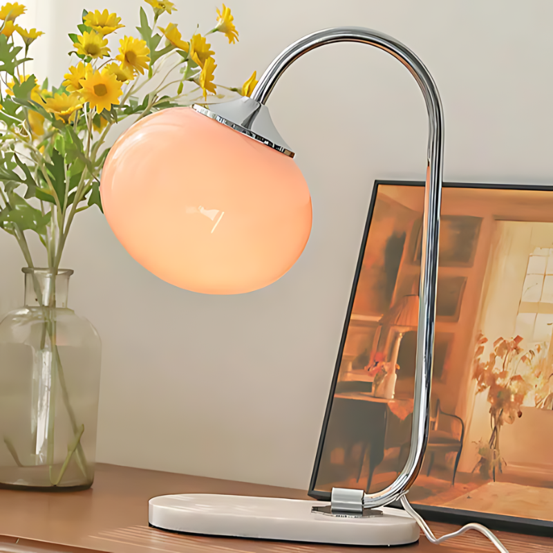 MalowGlow | Moderne Metall Glas Tischlampe für gemütliches Licht
