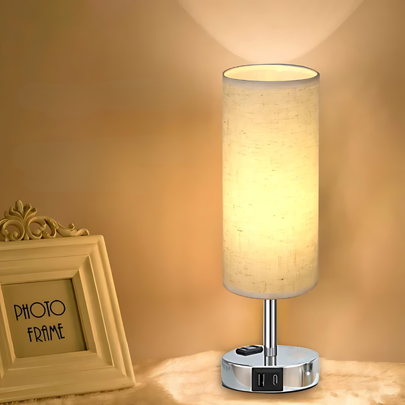 FabLight | Moderne Stoff-Tischleuchte mit Touch-Steuerung