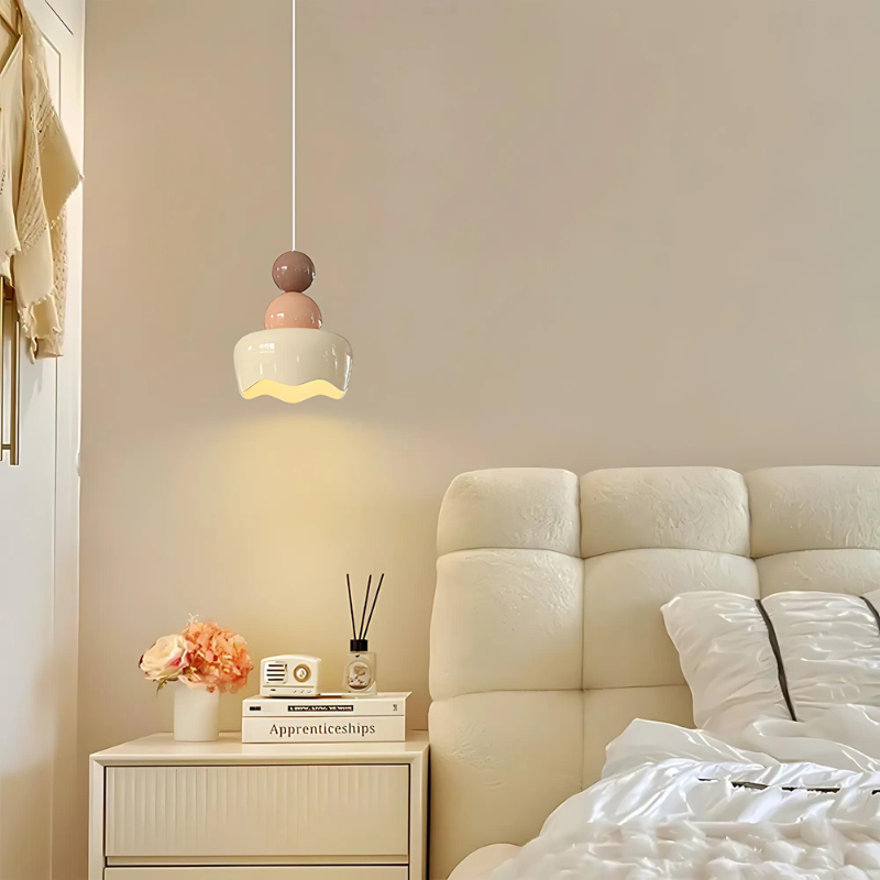 NordiCream | Romantische Pendelleuchte für Schlafzimmer mit warmer Beleuchtung