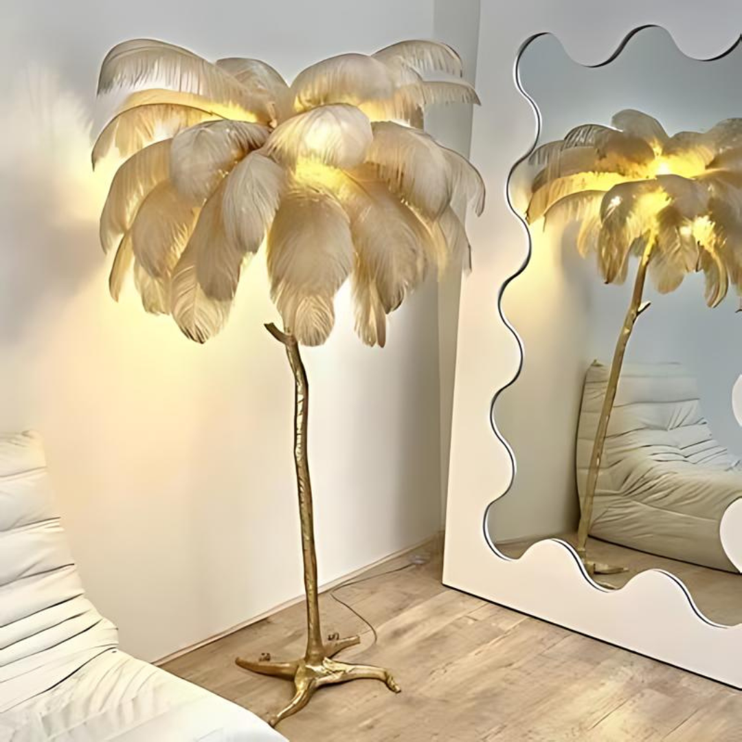 FeatherLamp | Elegante Stehleuchte mit Straußenfedern