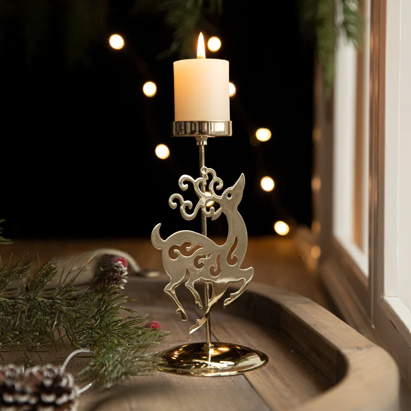Sternenglanz | Goldene Stern- und Weihnaumsbaum Kerzenhalter