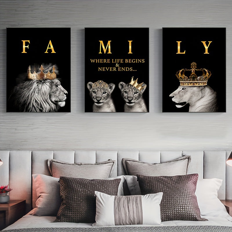 LionArt | 3-teiliges modernes Motivations-Leinwandposter