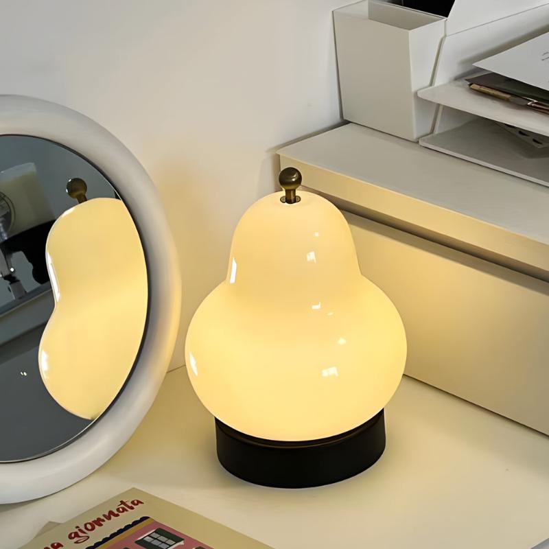 PearGlow | Elegante LED Tischlampe mit USB-Akku und Dimmfunktion
