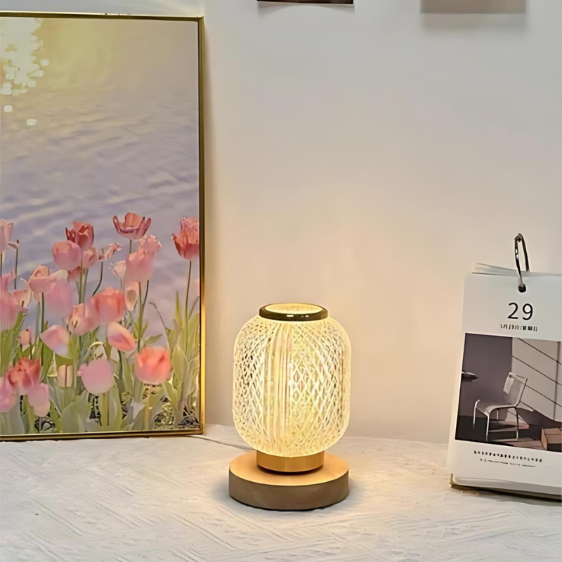 CrystalShine | Elegante nordische LED-Tischlampe aus Kristall und Holz