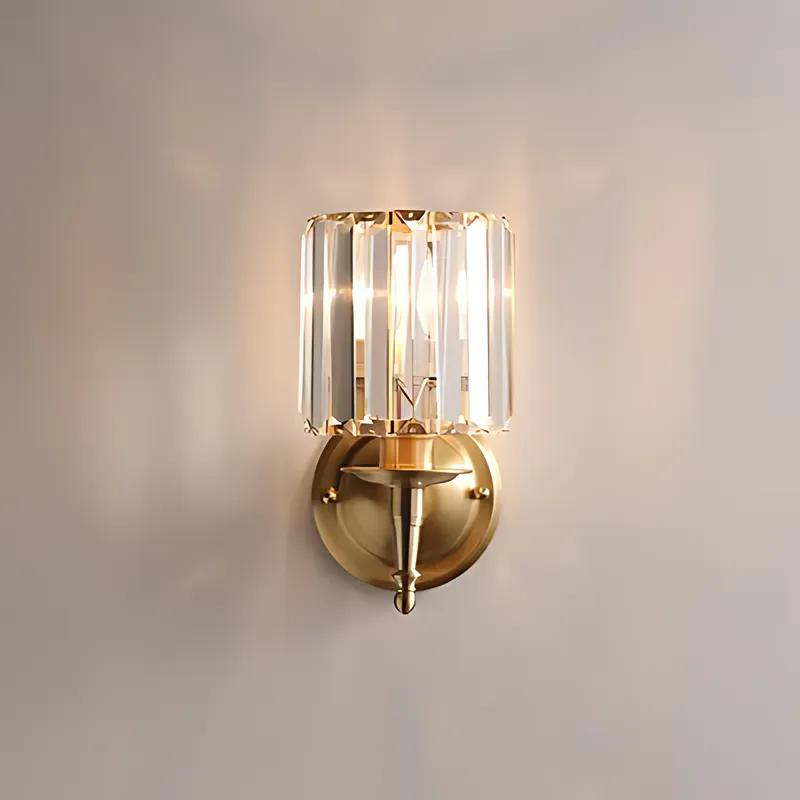 Crystalegance | Vintage-Luxus Wandleuchte aus Messing und Kristall