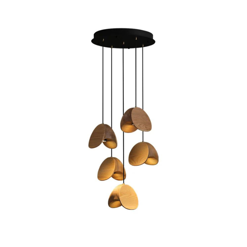 ClamLight | Elegante Pendelleuchte aus Holz mit warmem Licht