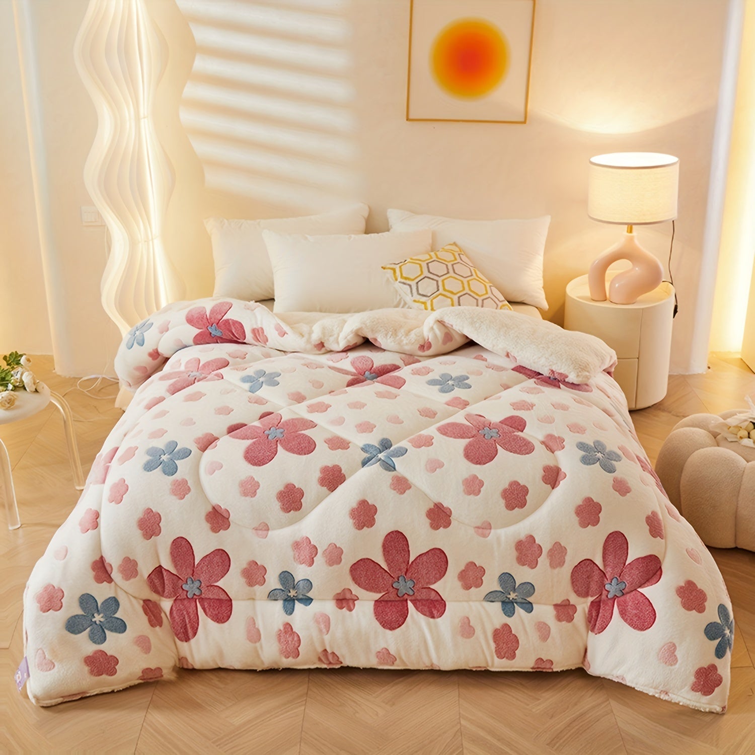 FloralSlate | Stilvolle Bettdecke mit floralem Muster