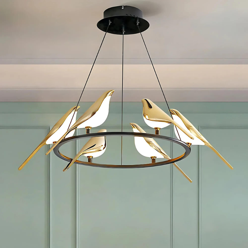 BirdGleam | Kreative LED Pendelleuchte mit eleganten Ringen