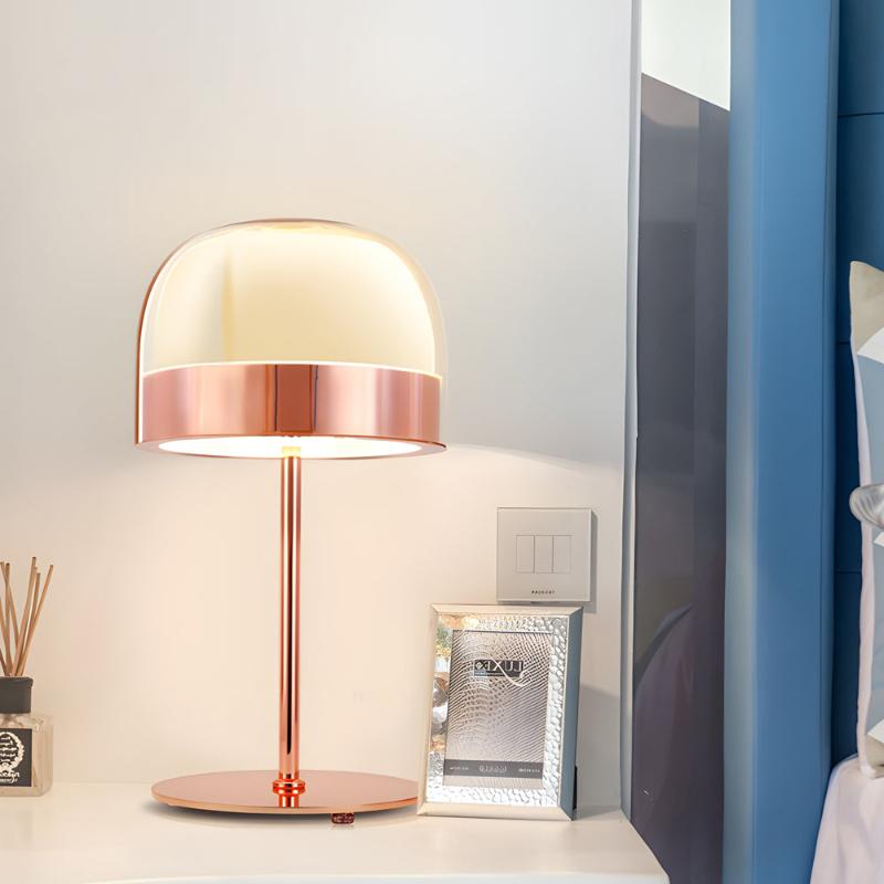 EquaLight | Elegante Tischlampe aus Glas mit zweischichtigem Nachtlicht