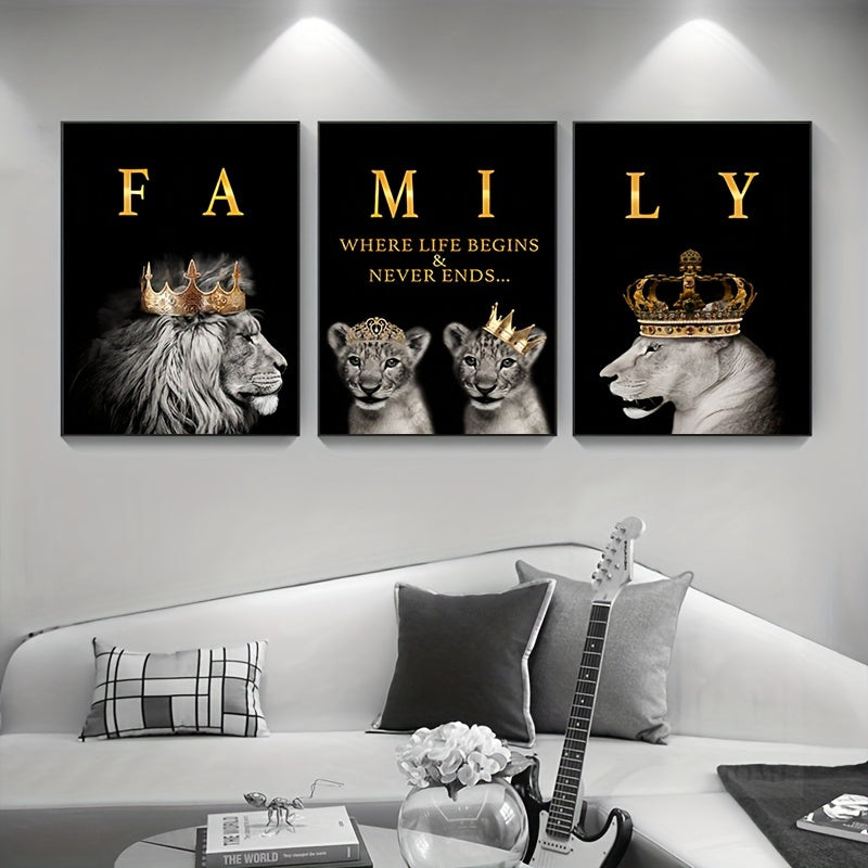 LionArt | 3-teiliges modernes Motivations-Leinwandposter