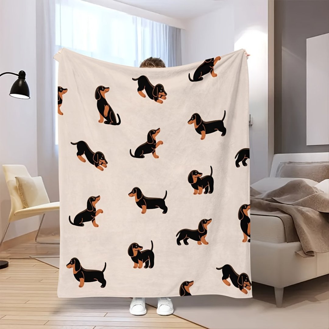 DachshundDream | Weiche Flanell-Kuscheldecke für Hundefreunde