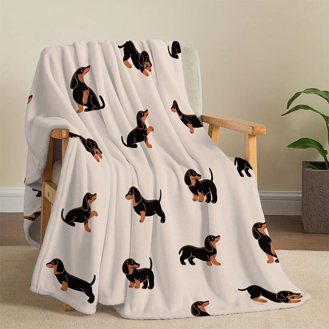 DachshundDream | Weiche Flanell-Kuscheldecke für Hundefreunde