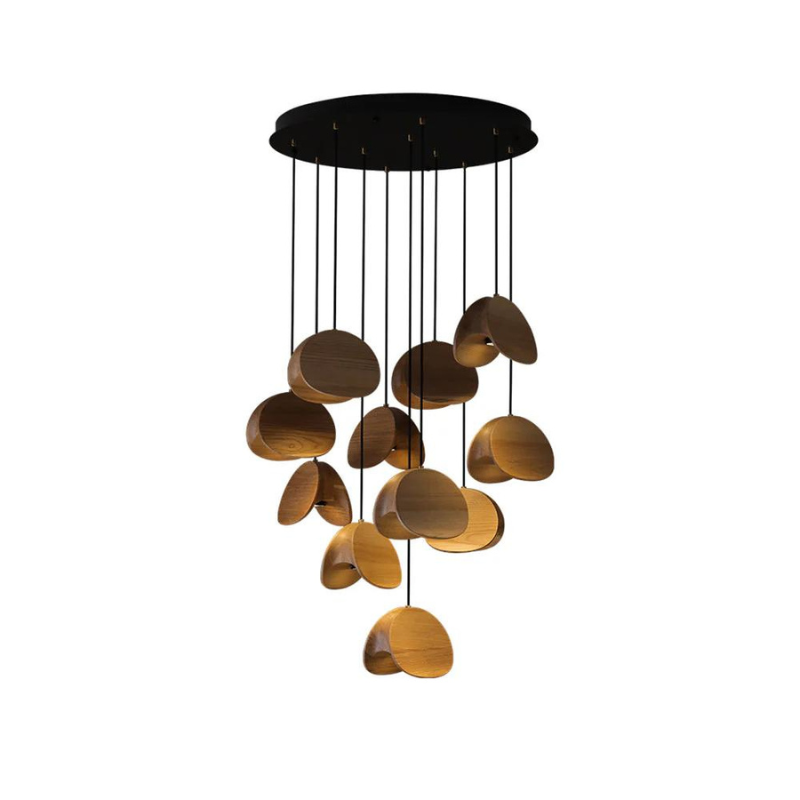 ClamLight | Elegante Pendelleuchte aus Holz mit warmem Licht