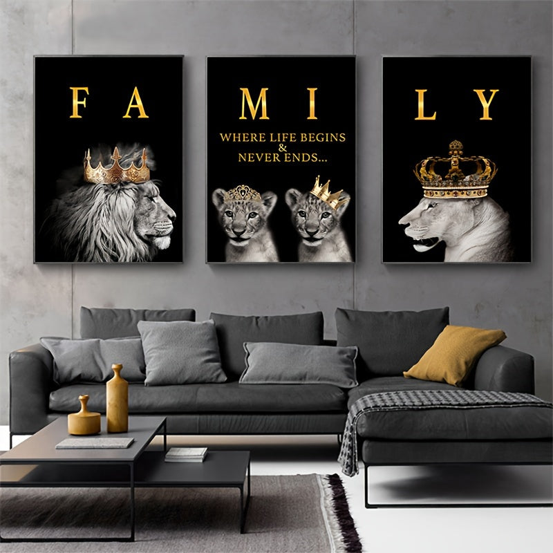 LionArt | 3-teiliges modernes Motivations-Leinwandposter