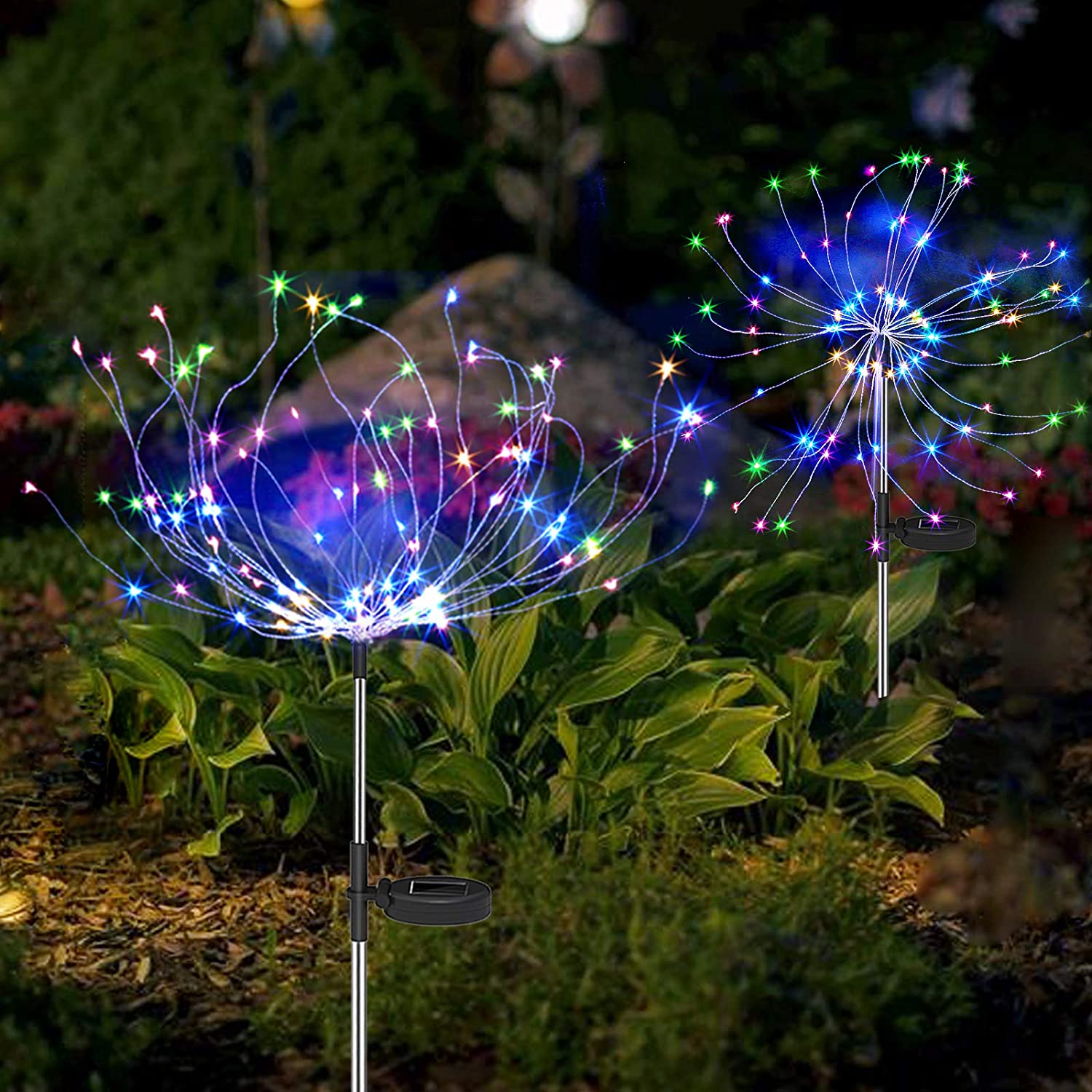 RainbowLicht | Solarbetriebene Gartenleuchte im Feuerwerk-Stil