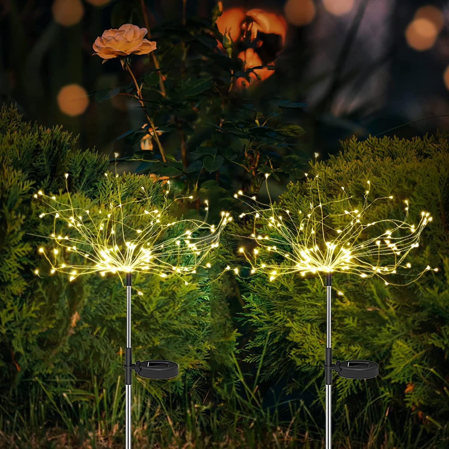 RainbowLicht | Solarbetriebene Gartenleuchte im Feuerwerk-Stil