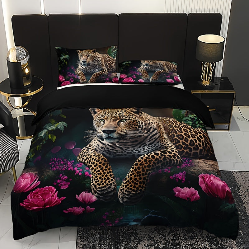 Wildcat | Dunkle Eleganz Bettwäsche mit Leopardenmuster