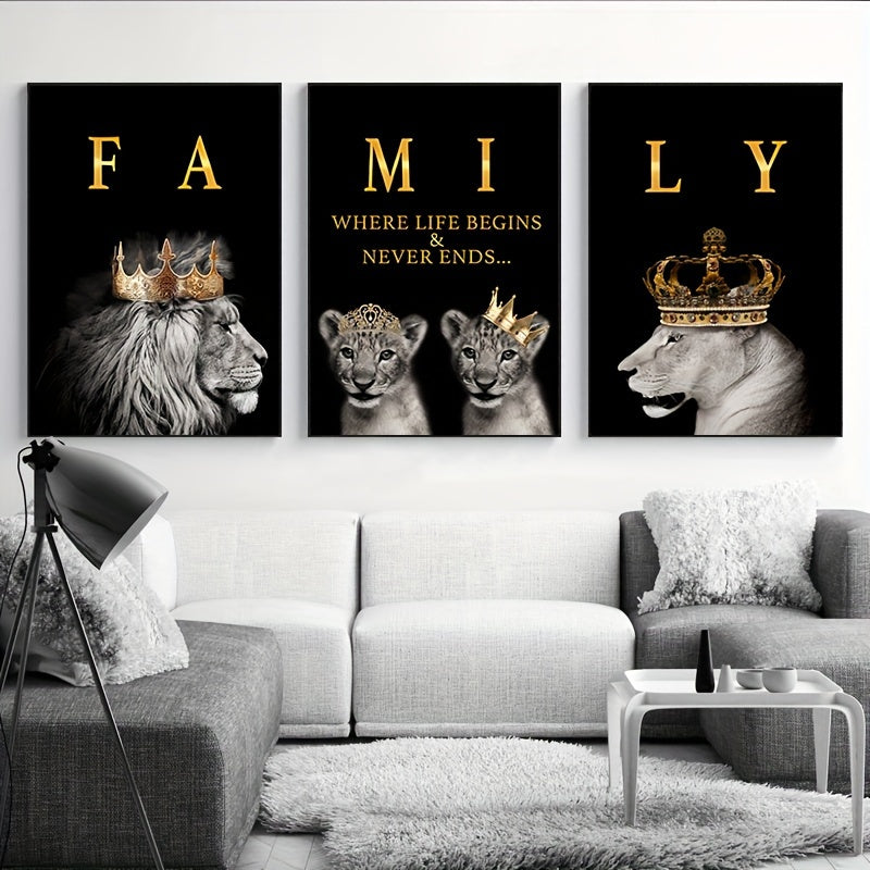 LionArt | 3-teiliges modernes Motivations-Leinwandposter