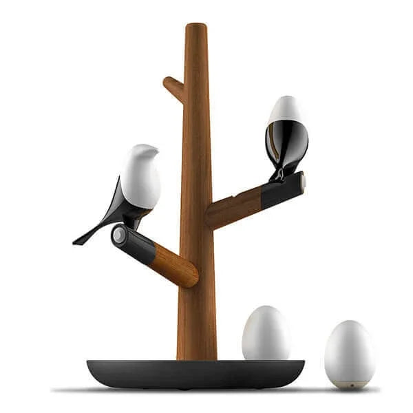WoodLuxe | Holzvogel LED-Tischlampe mit Bewegungssensor