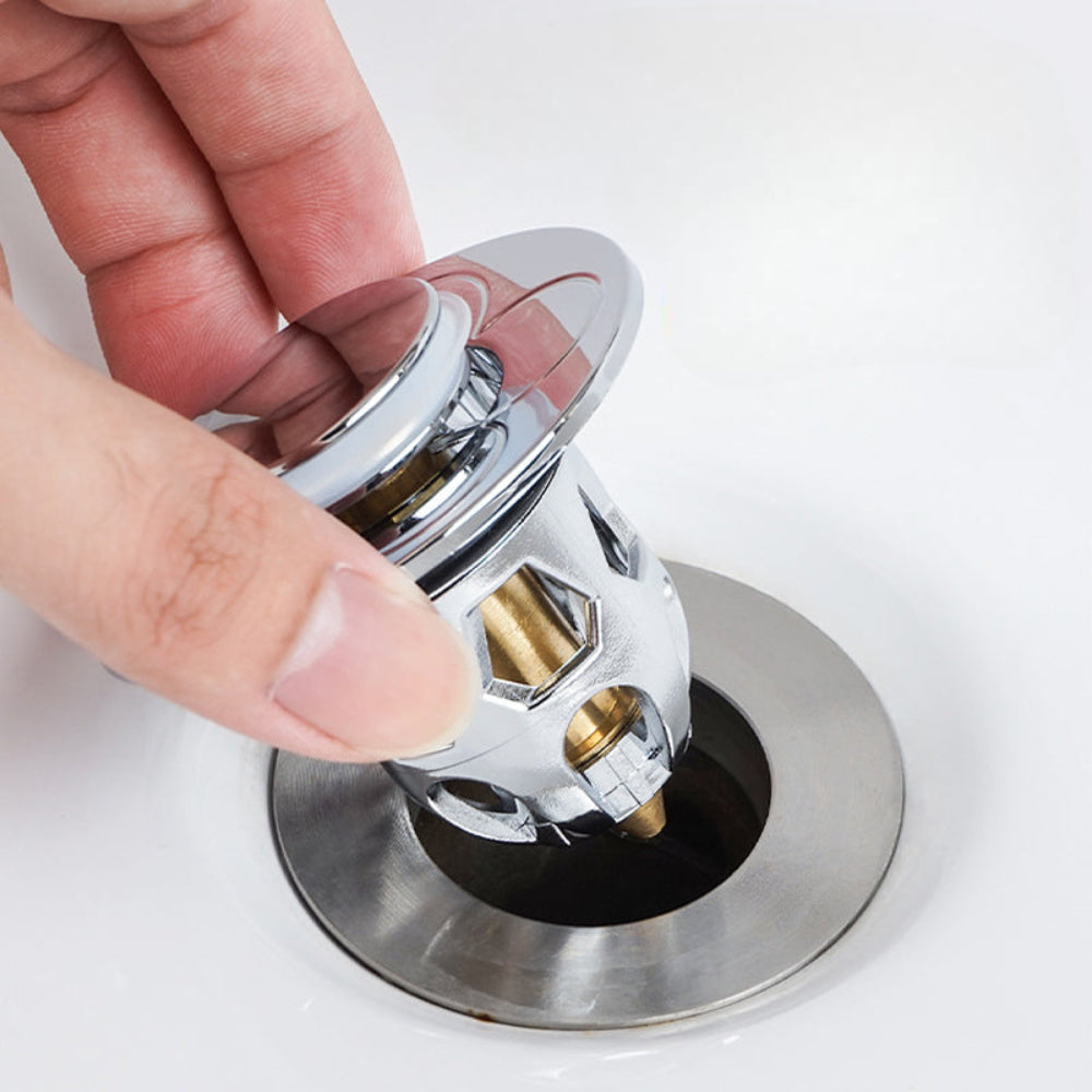 Abflussstöpsel Waschbecken Pop Up Ablaufstopfen Haarfänger Metall