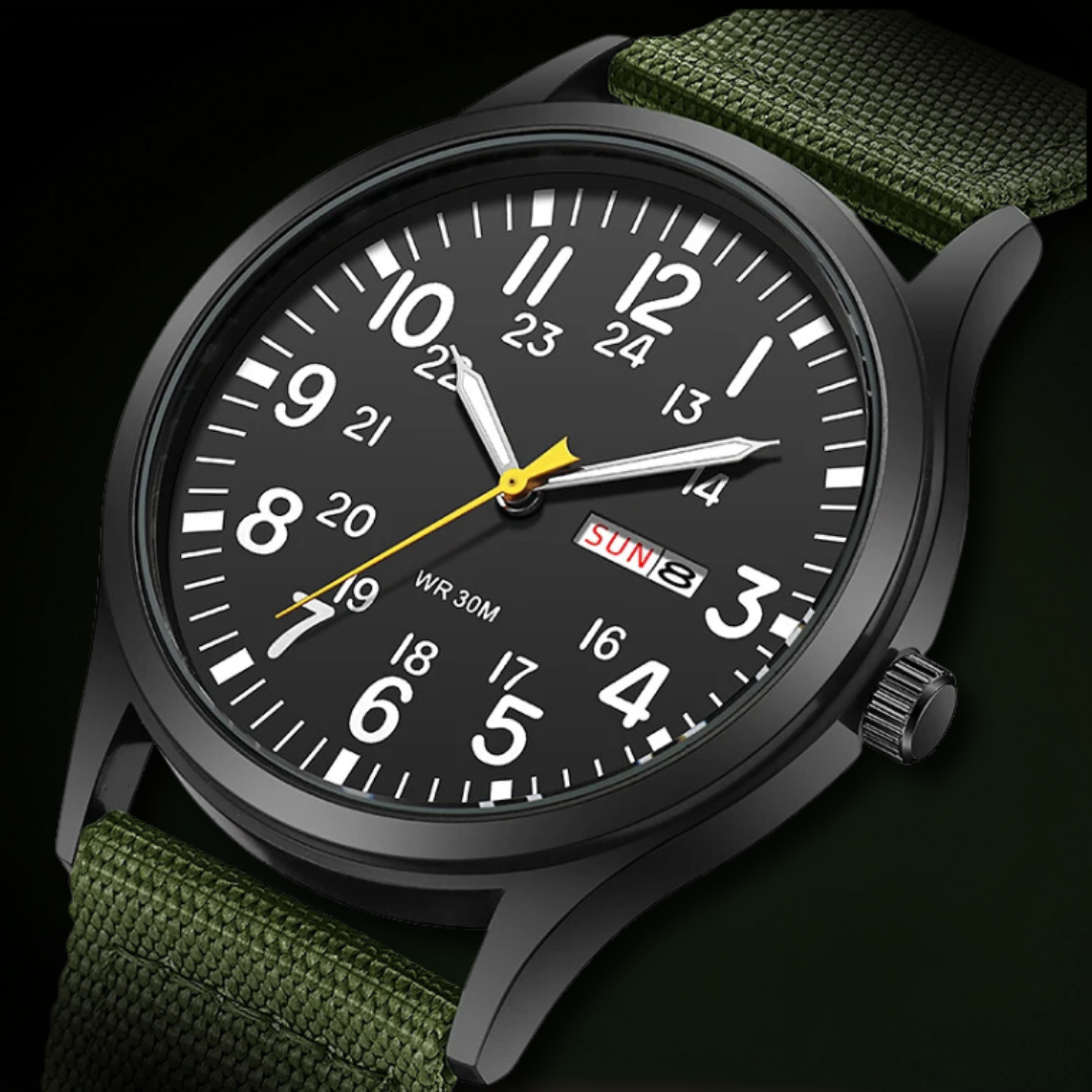 Armbanduhr Herren Outdoor Uhr Wasserdicht Militär Stil Nylonband