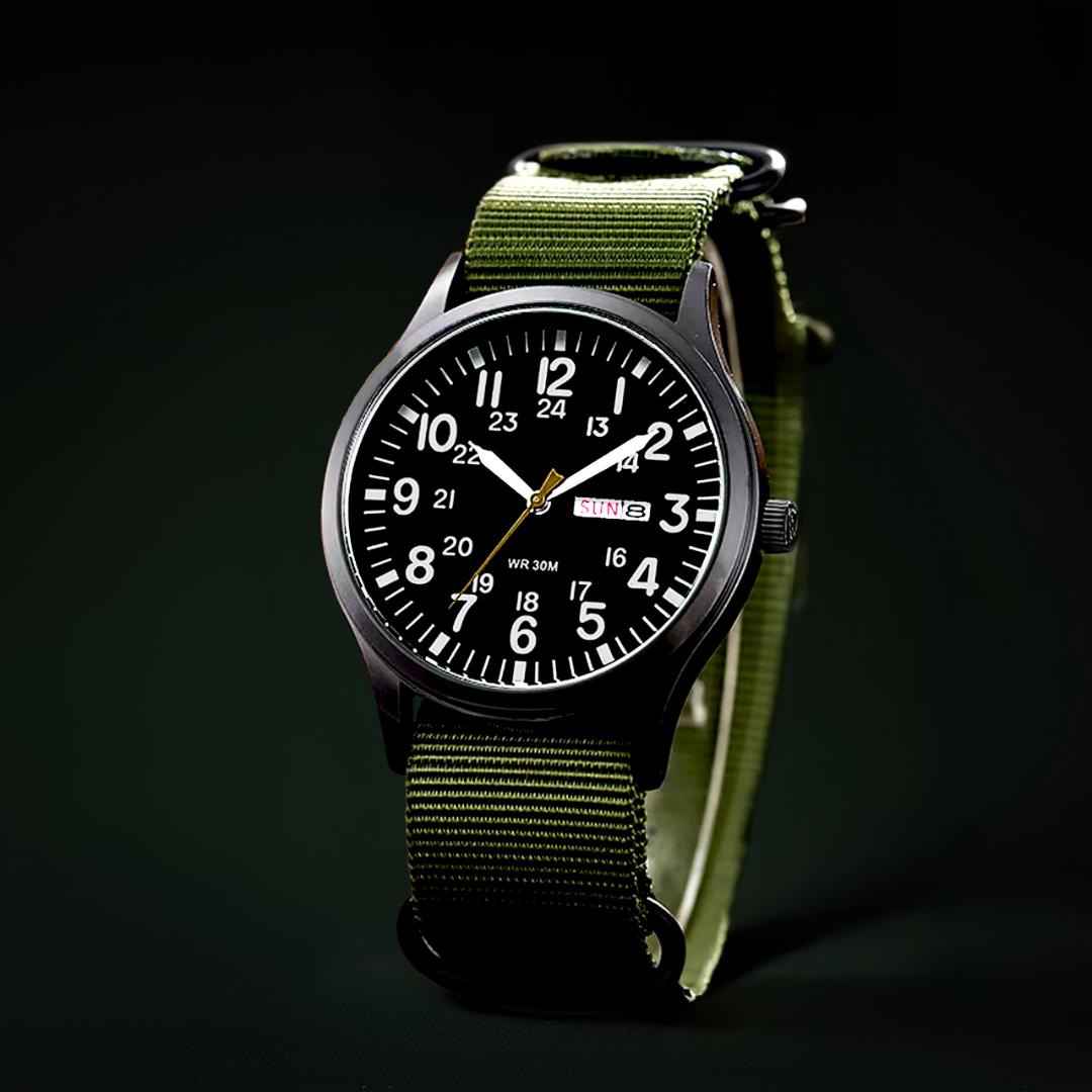 Armbanduhr Herren Outdoor Uhr Wasserdicht Militär Stil Nylonband