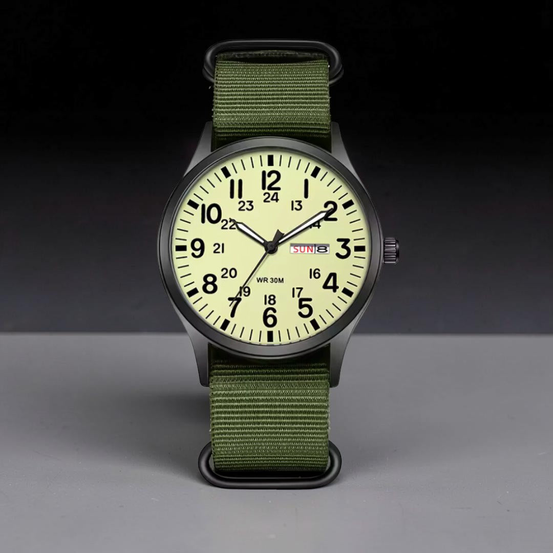 Armbanduhr Herren Outdoor Uhr Wasserdicht Militär Stil Nylonband