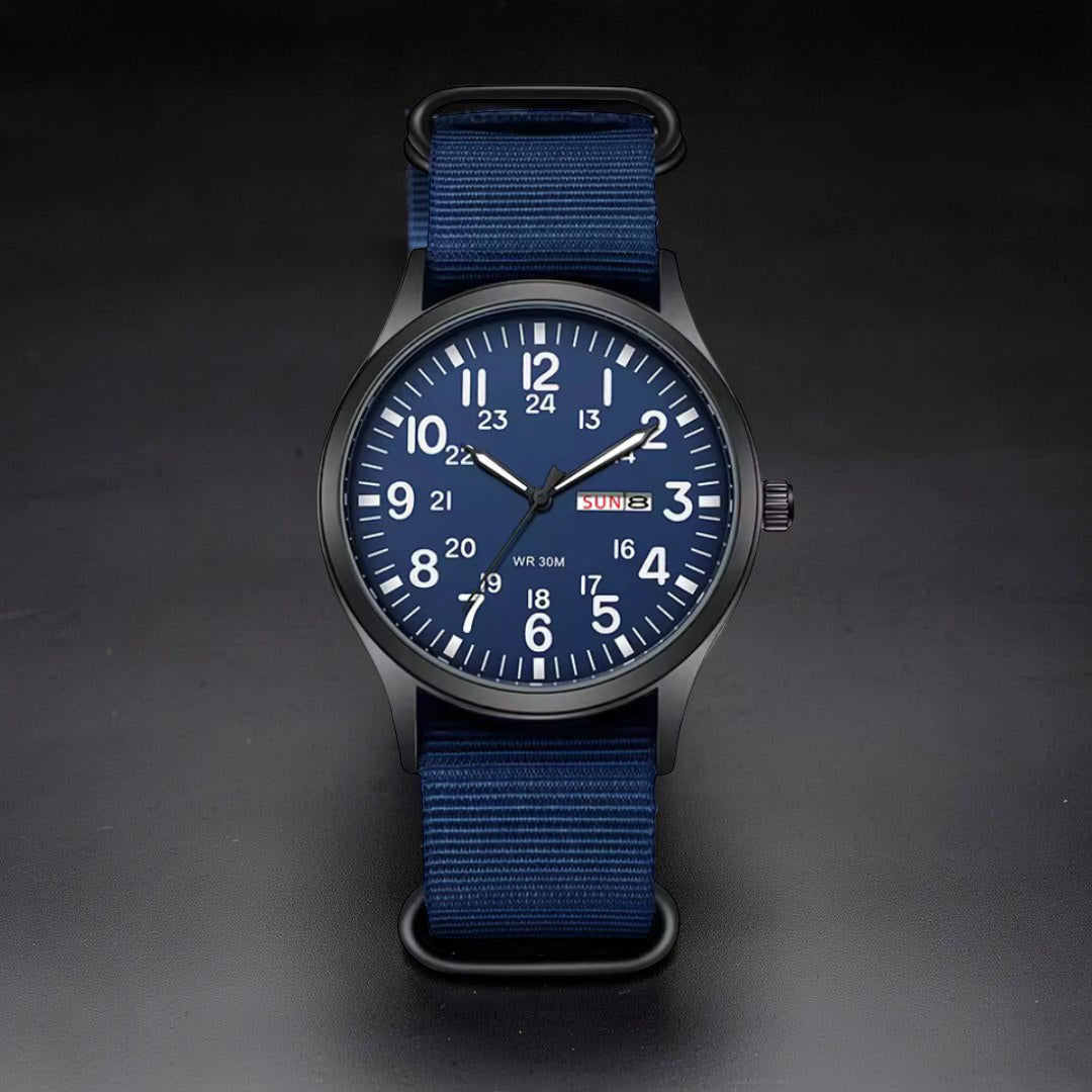 Armbanduhr Herren Outdoor Uhr Wasserdicht Militär Stil Nylonband