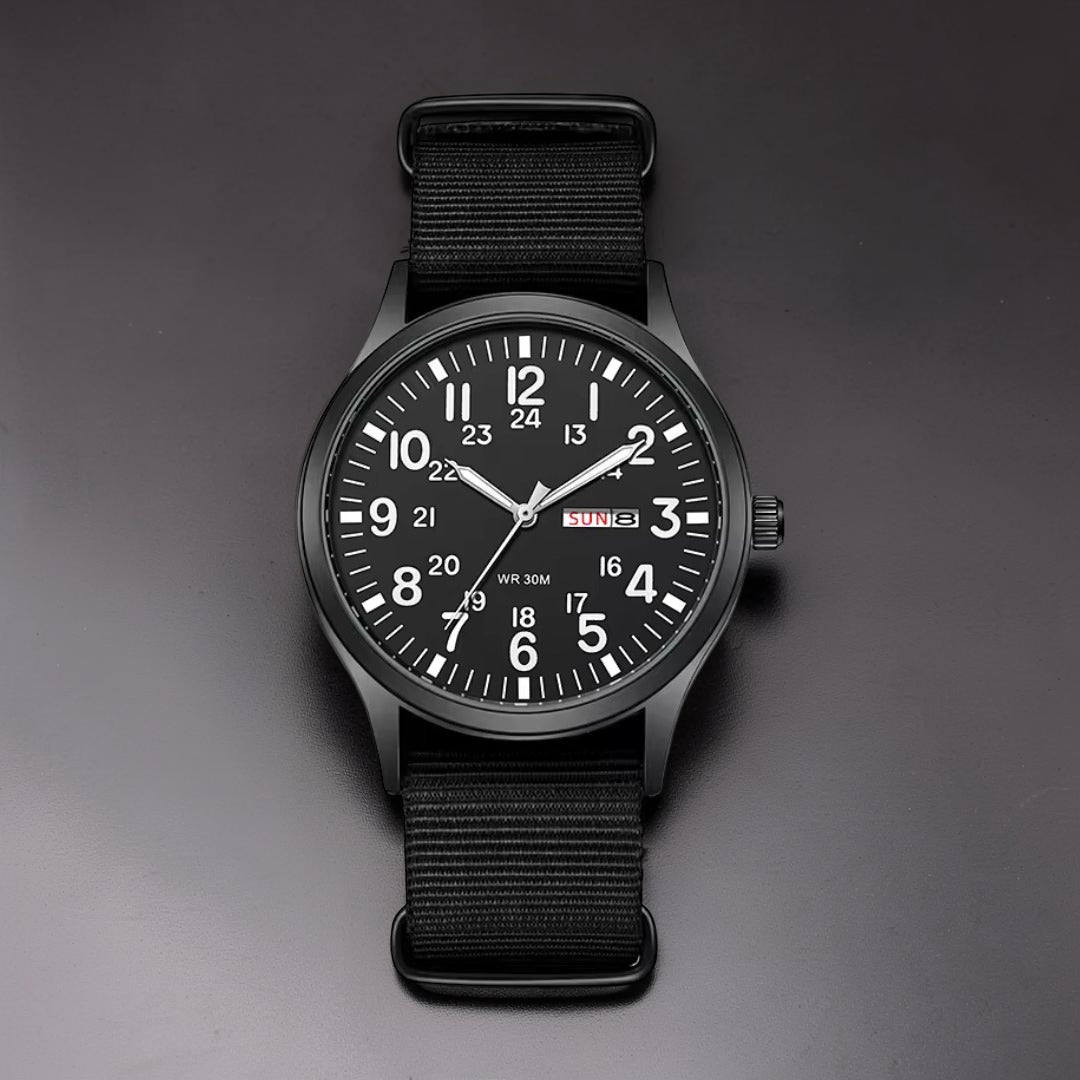 Armbanduhr Herren Outdoor Uhr Wasserdicht Militär Stil Nylonband