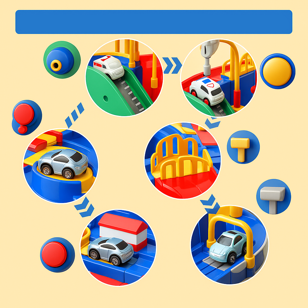 Autorennbahn Kinderspielzeug Lernspielzeug Stadt 3