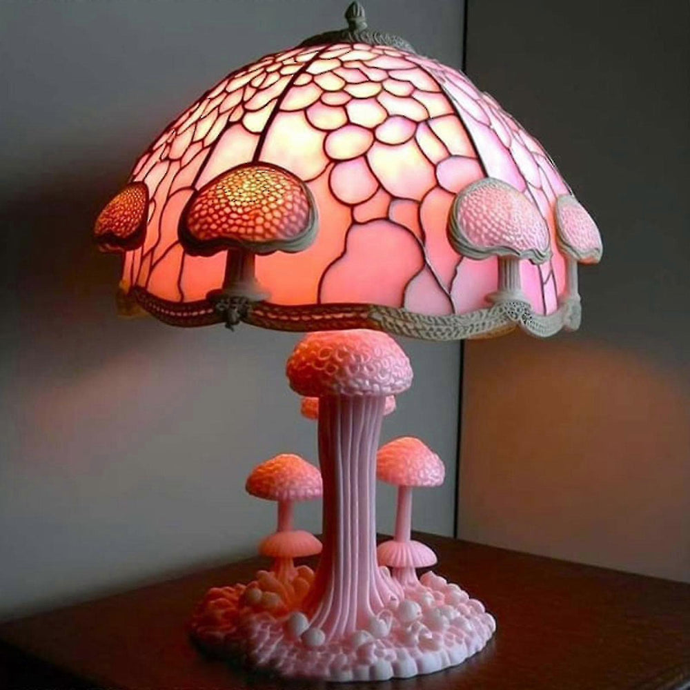Bunte Glaslampe Tischlampe Lotus Kunst Beleuchtung 9