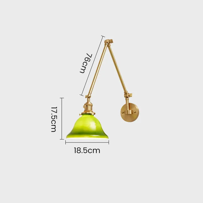VintiGlow | Verstellbare Wandleuchte aus grünem Glas